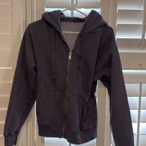 navy blue/purple brandy melville christy zip hoodie